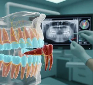 צילום רנטגן שיניים עבור מציאת שן כלואה
